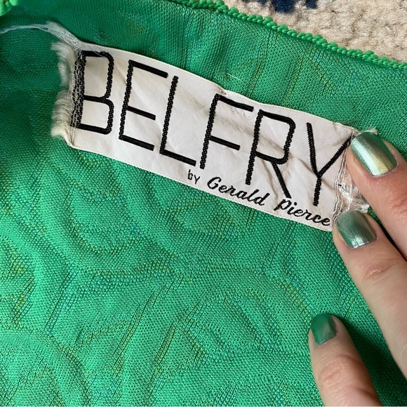 Vintage 1960s Belfry By Gerald Pierce mock-Neck Textured Mod Dress Set - Picture 11 of 11